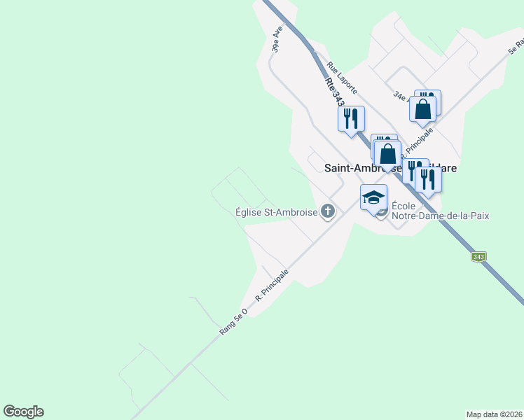 map of restaurants, bars, coffee shops, grocery stores, and more near 1085 Avenue du Moulin in Saint-Ambroise-de-Kildare