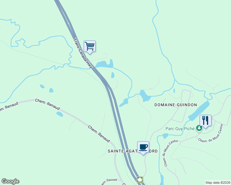 map of restaurants, bars, coffee shops, grocery stores, and more near 4663 Québec 117 in Sainte-Agathe-des-Monts