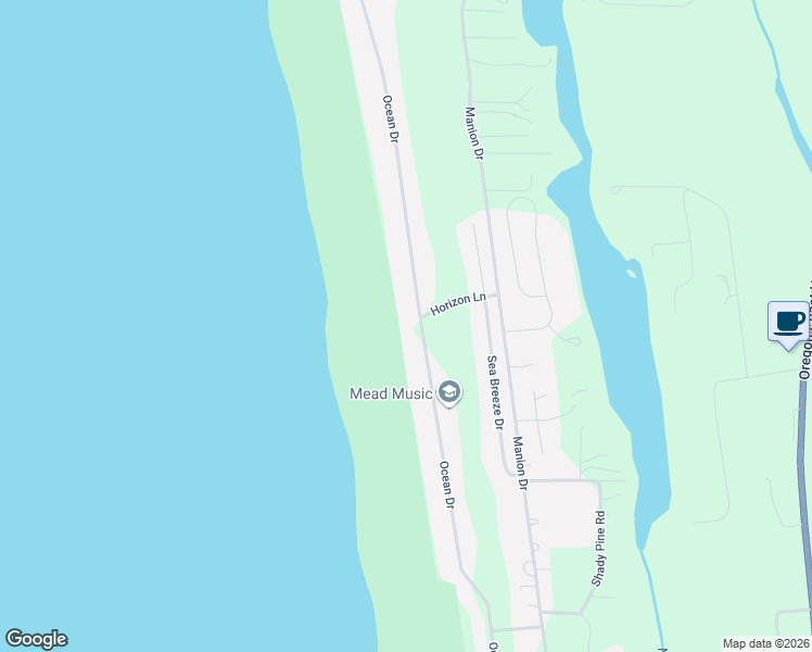 map of restaurants, bars, coffee shops, grocery stores, and more near 89728 Ocean Drive in Warrenton