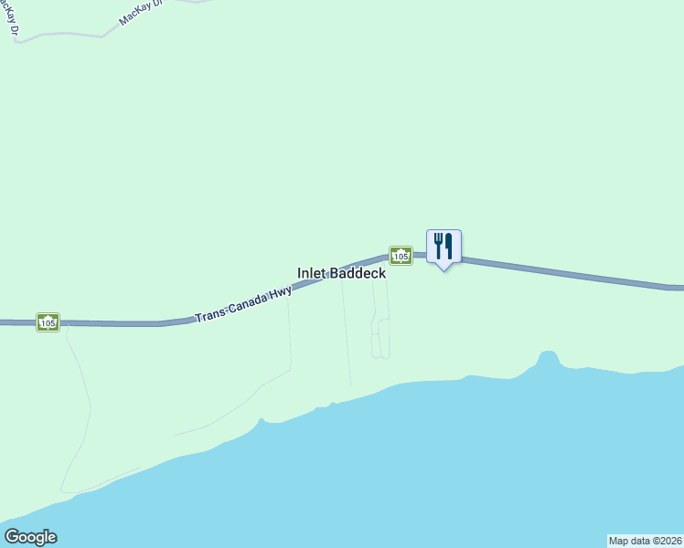 map of restaurants, bars, coffee shops, grocery stores, and more near in Inlet Baddeck