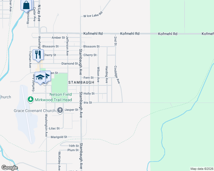 map of restaurants, bars, coffee shops, grocery stores, and more near 701 Harding Avenue in Iron River