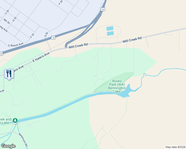 map of restaurants, bars, coffee shops, grocery stores, and more near 270 Looking Glass Road in Walla Walla