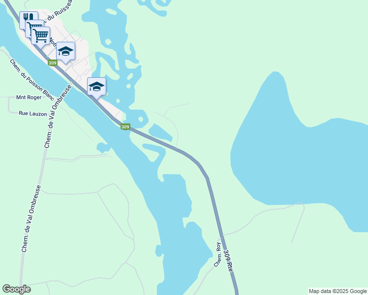 map of restaurants, bars, coffee shops, grocery stores, and more near 30 Québec 309 in Laurentides