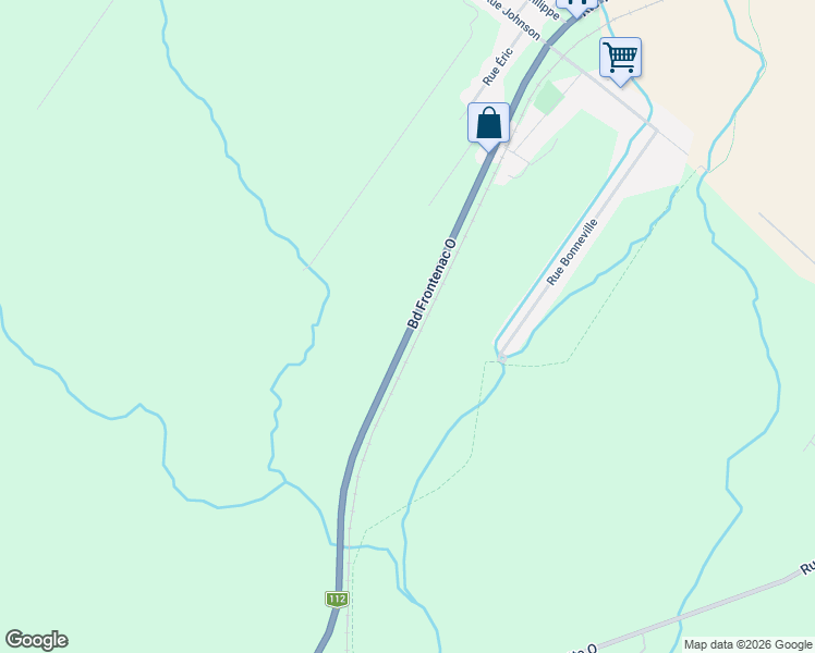 map of restaurants, bars, coffee shops, grocery stores, and more near Boulevard Frontenac Ouest in Thetford Mines
