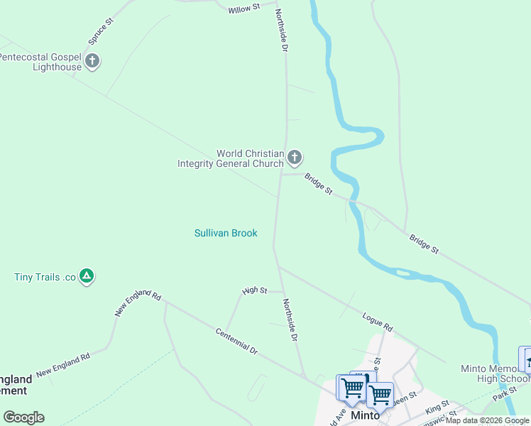 map of restaurants, bars, coffee shops, grocery stores, and more near 9 Slope Road in Minto