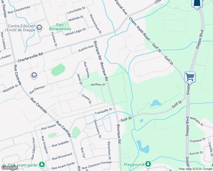 map of restaurants, bars, coffee shops, grocery stores, and more near in Dieppe