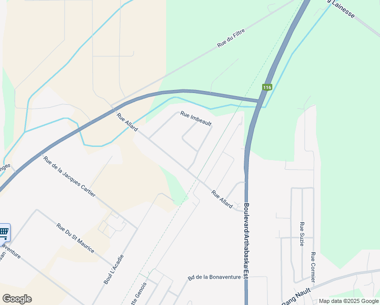 map of restaurants, bars, coffee shops, grocery stores, and more near 8 Rue Labonté in Victoriaville