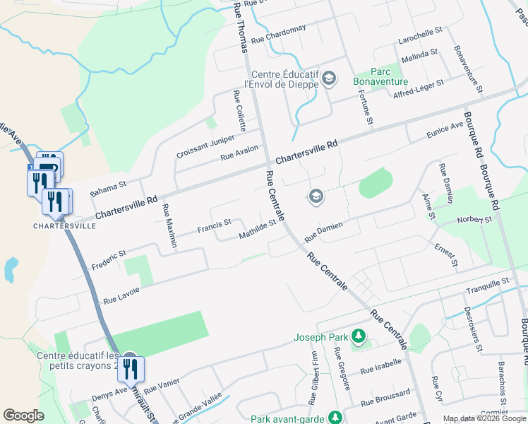 map of restaurants, bars, coffee shops, grocery stores, and more near in Dieppe