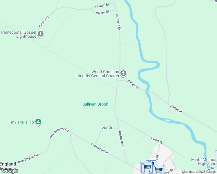 map of restaurants, bars, coffee shops, grocery stores, and more near 26 Slope Road in Minto