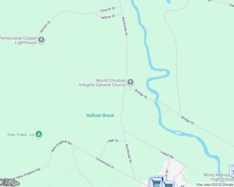 map of restaurants, bars, coffee shops, grocery stores, and more near 26 Slope Road in Minto