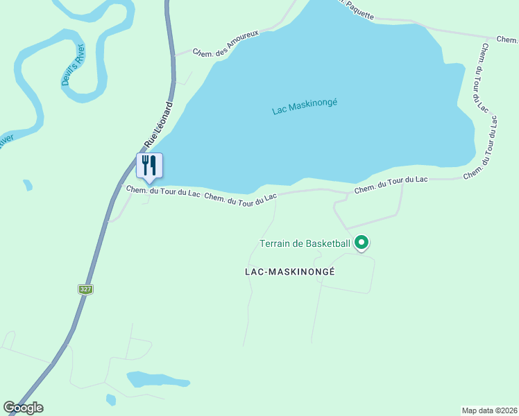 map of restaurants, bars, coffee shops, grocery stores, and more near 180 Chemin du Tour du Lac in Mont-Tremblant