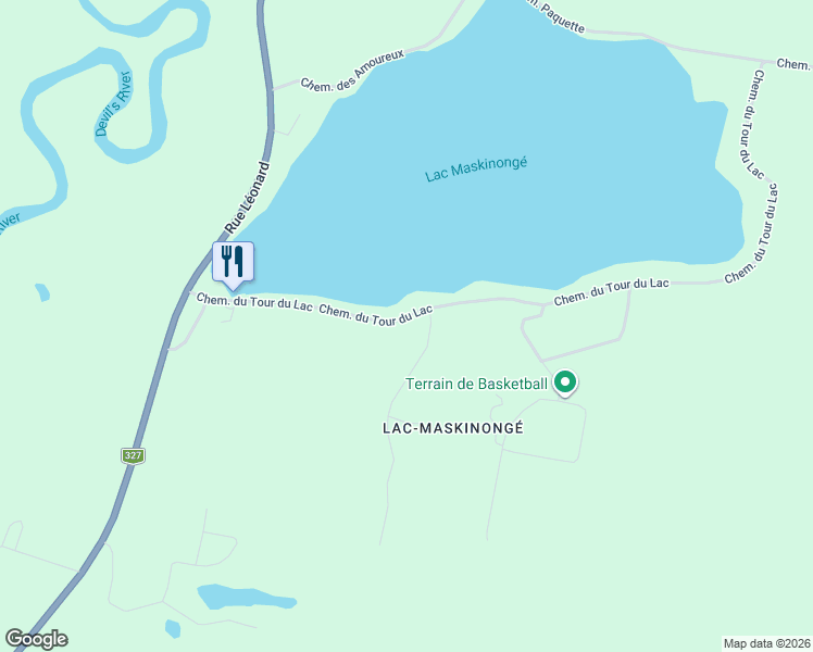 map of restaurants, bars, coffee shops, grocery stores, and more near 180 Chemin du Tour du Lac in Mont-Tremblant