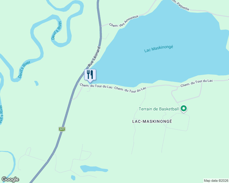 map of restaurants, bars, coffee shops, grocery stores, and more near 100 Chemin du Tour du Lac in Mont-Tremblant