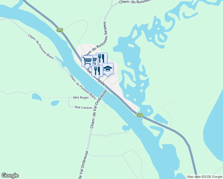 map of restaurants, bars, coffee shops, grocery stores, and more near 56 Rue Principale in Thurso