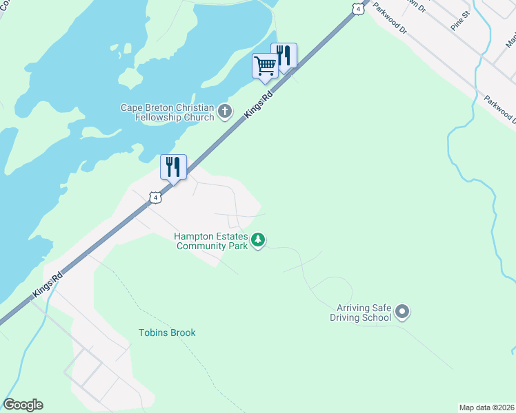 map of restaurants, bars, coffee shops, grocery stores, and more near in Sydney River