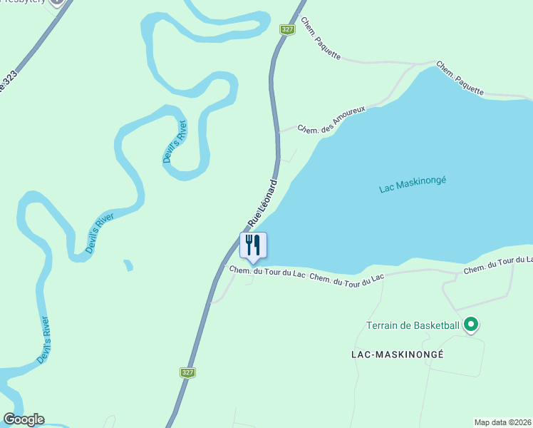 map of restaurants, bars, coffee shops, grocery stores, and more near 3785 Rue Léonard in Mont-Tremblant