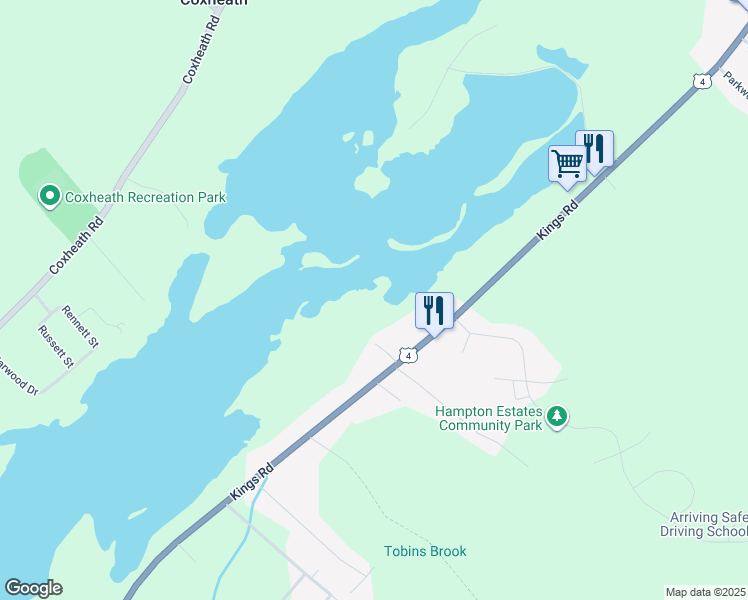 map of restaurants, bars, coffee shops, grocery stores, and more near 1900 Kings Road in Sydney