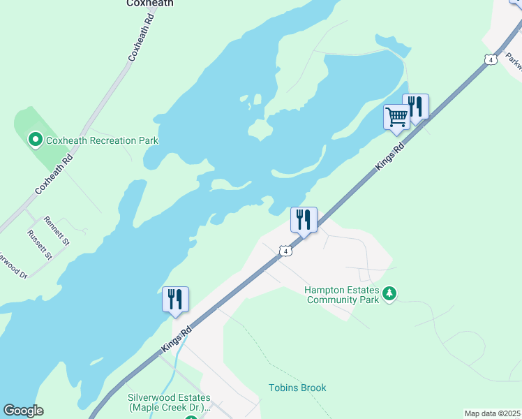 map of restaurants, bars, coffee shops, grocery stores, and more near 1900 Kings Road in Sydney