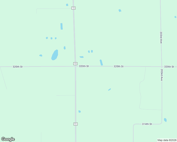 map of restaurants, bars, coffee shops, grocery stores, and more near 19609 320th Street in Clarissa