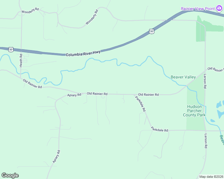 map of restaurants, bars, coffee shops, grocery stores, and more near 27117 Old Rainier Road in Rainier