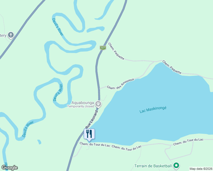 map of restaurants, bars, coffee shops, grocery stores, and more near 1 Chemin des Amoureux in Mont-Tremblant