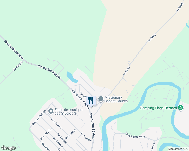 map of restaurants, bars, coffee shops, grocery stores, and more near Rue Des Merisiers in Lanaudière