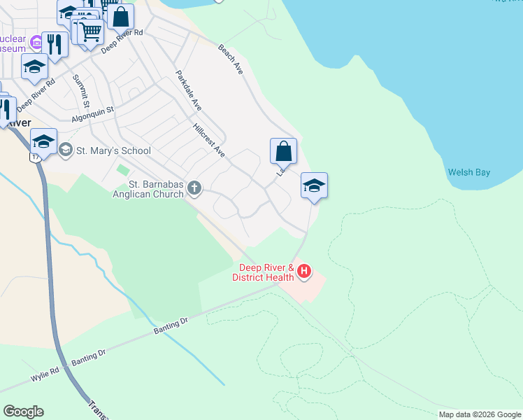 map of restaurants, bars, coffee shops, grocery stores, and more near 98 Glendale Avenue in Deep River