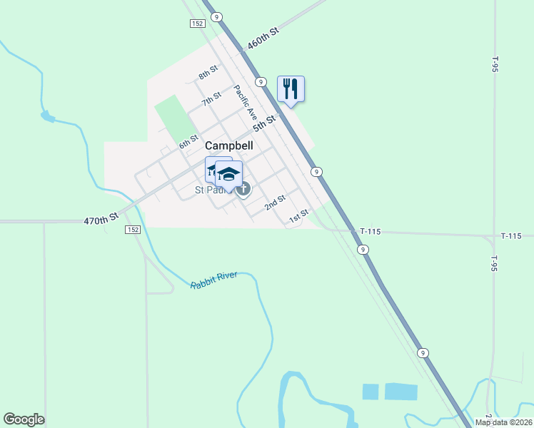 map of restaurants, bars, coffee shops, grocery stores, and more near 214 New York Avenue in Campbell