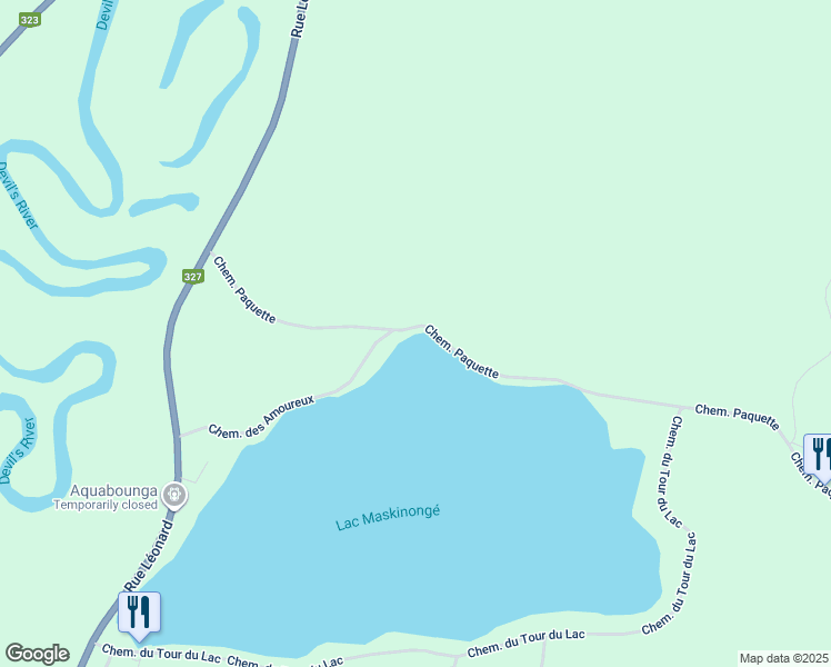 map of restaurants, bars, coffee shops, grocery stores, and more near 110 Chemin Paquette in Mont-Tremblant