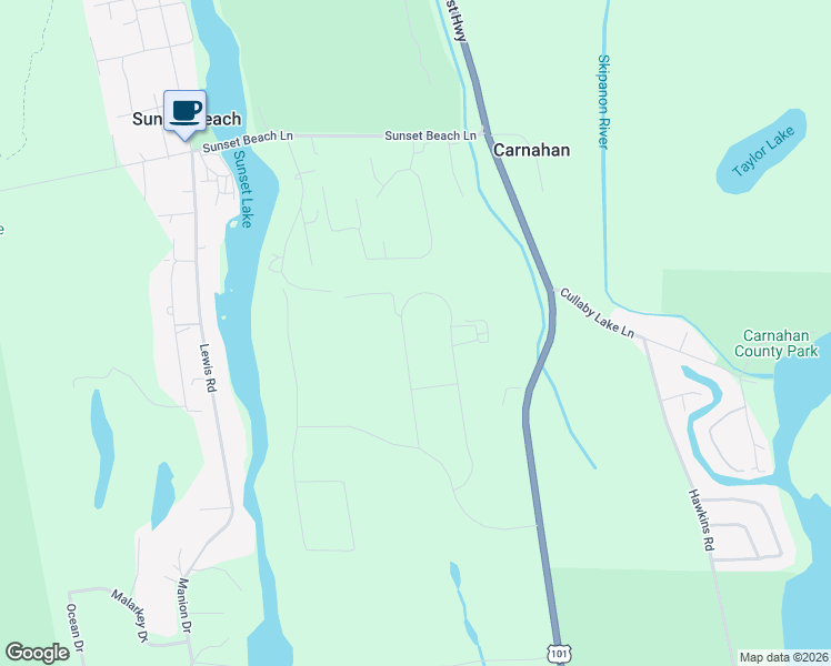 map of restaurants, bars, coffee shops, grocery stores, and more near Wind And Sea Loop in Clatsop County
