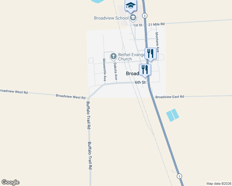 map of restaurants, bars, coffee shops, grocery stores, and more near in Broadview