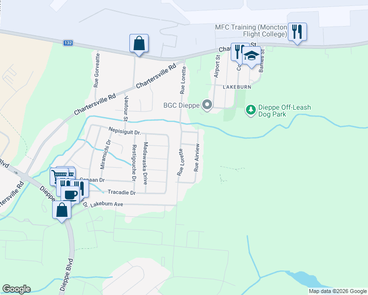 map of restaurants, bars, coffee shops, grocery stores, and more near 3 Rue Benoit in Dieppe