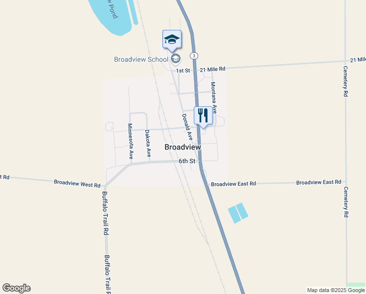 map of restaurants, bars, coffee shops, grocery stores, and more near in Broadview