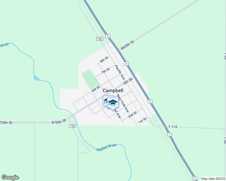 map of restaurants, bars, coffee shops, grocery stores, and more near in Campbell