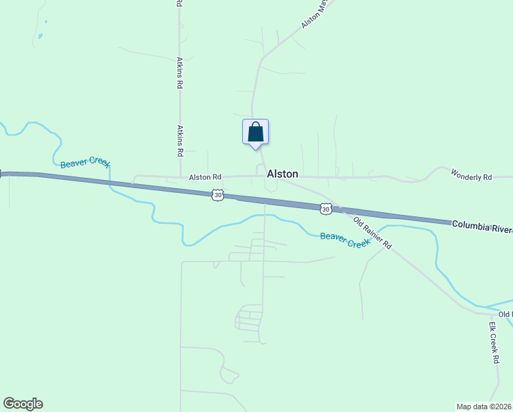 map of restaurants, bars, coffee shops, grocery stores, and more near 25520 Alston Mayger Road in Rainier