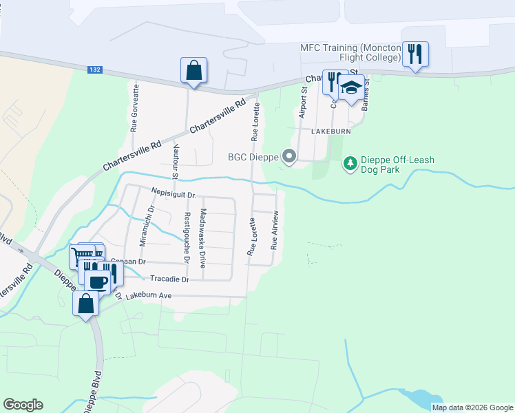 map of restaurants, bars, coffee shops, grocery stores, and more near 3 Rue Benoit in Dieppe