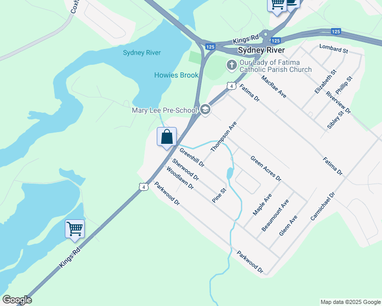 map of restaurants, bars, coffee shops, grocery stores, and more near 29 Greenhill Drive in Sydney