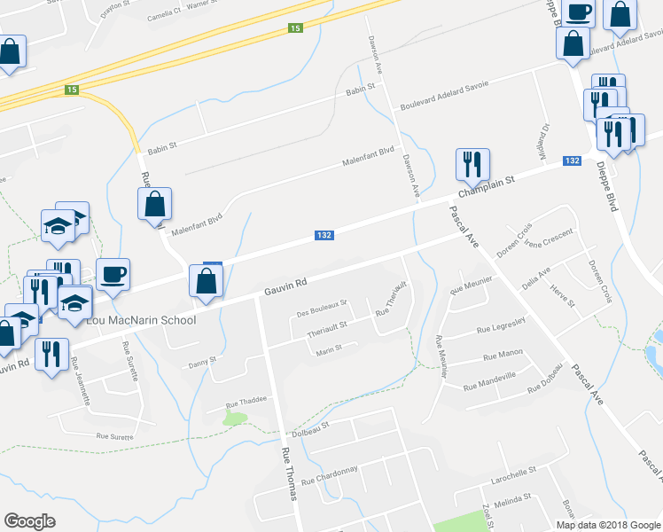 map of restaurants, bars, coffee shops, grocery stores, and more near in Dieppe