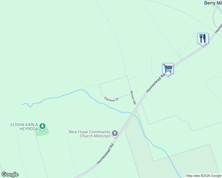 map of restaurants, bars, coffee shops, grocery stores, and more near in Berry Mills