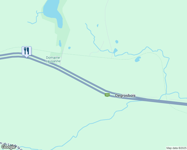 map of restaurants, bars, coffee shops, grocery stores, and more near 210 Québec 117 in Lac-Supérieur