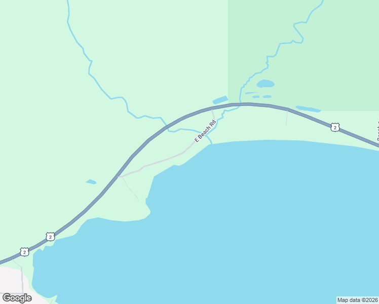 map of restaurants, bars, coffee shops, grocery stores, and more near East Beach Road in Naubinway