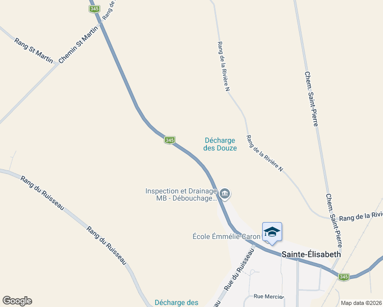 map of restaurants, bars, coffee shops, grocery stores, and more near 2720 Rang du Haut de la Rivière in Sainte-Élisabeth