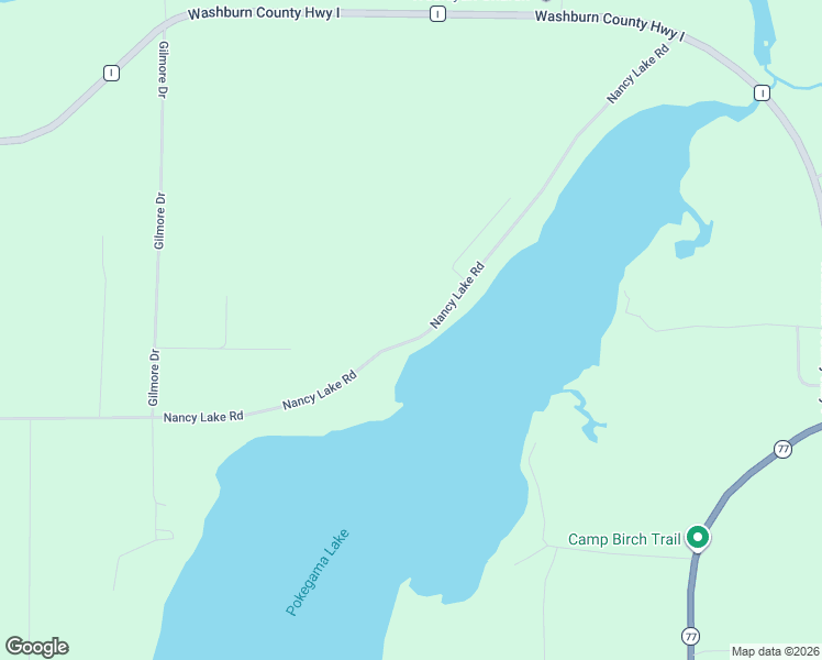 map of restaurants, bars, coffee shops, grocery stores, and more near W6524 Nancy Lake Road in Minong