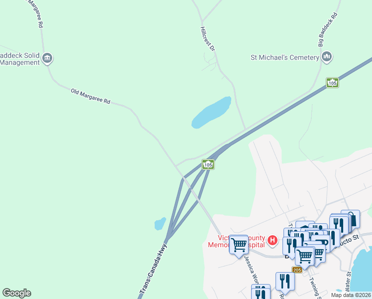 map of restaurants, bars, coffee shops, grocery stores, and more near 1 Big Baddeck Road in Baddeck
