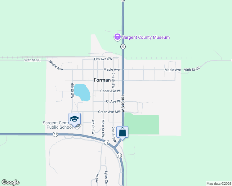 map of restaurants, bars, coffee shops, grocery stores, and more near in Forman