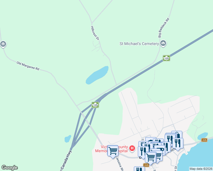 map of restaurants, bars, coffee shops, grocery stores, and more near 87 Big Baddeck Road in Baddeck