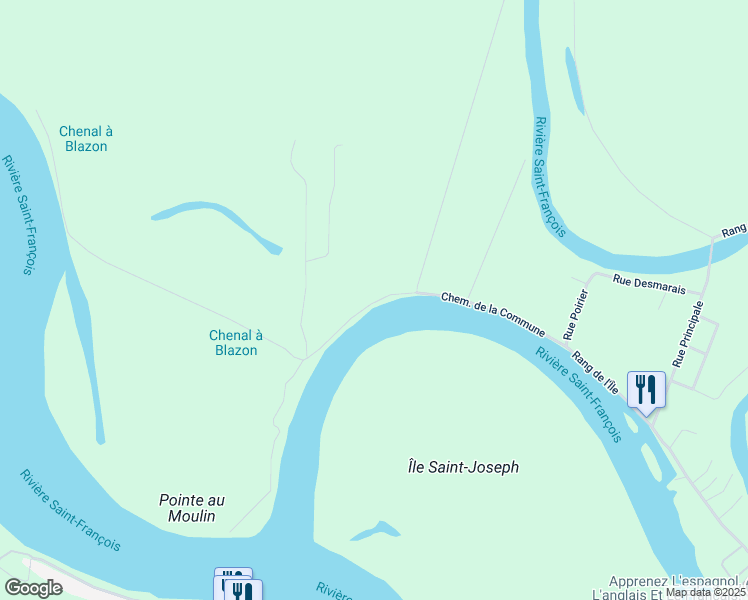 map of restaurants, bars, coffee shops, grocery stores, and more near Chemin de la Coulée in Pierreville
