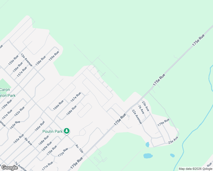 map of restaurants, bars, coffee shops, grocery stores, and more near 16981 Avenue 21e in Saint-Georges