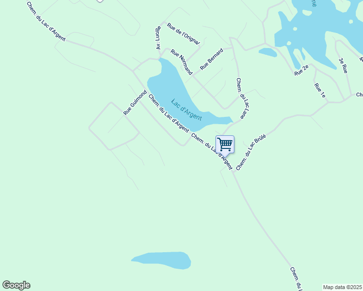 map of restaurants, bars, coffee shops, grocery stores, and more near Chemin du Lac d'Argent in Chertsey