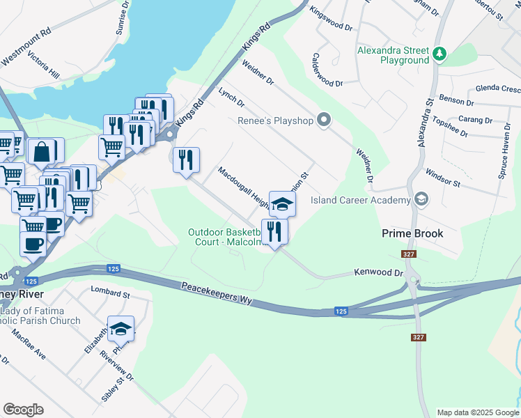 map of restaurants, bars, coffee shops, grocery stores, and more near 50 Macdougall Heights in Sydney
